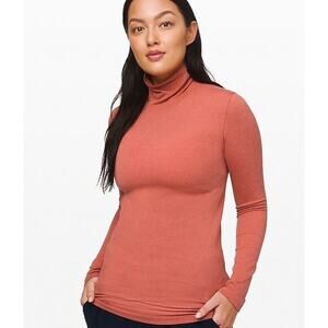 Lululemon Yin Vibes Turtleneck Orange Copper Clay Women’s Size 6
